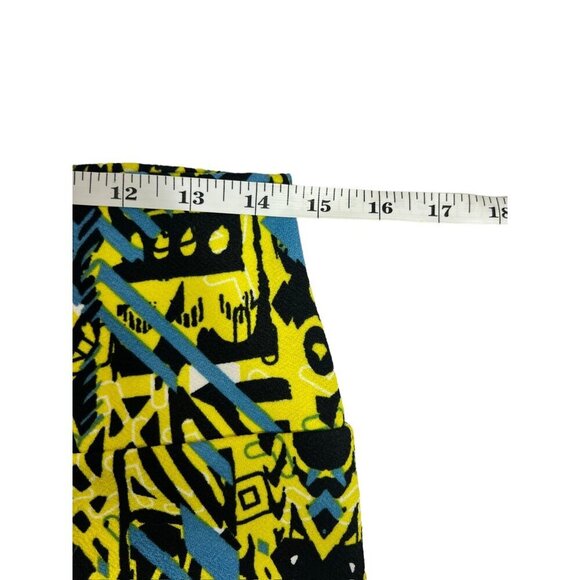 LuLaRoe Cassie Women's Yellow Blue & Black Skirt - Picture 3 of 7